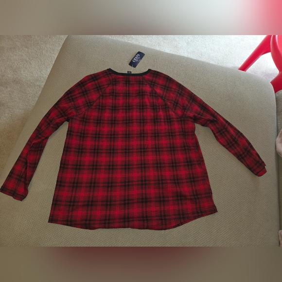 New Chaps Women's 3x Henley long sleeve shirt with 5 button - Picture 9 of 11